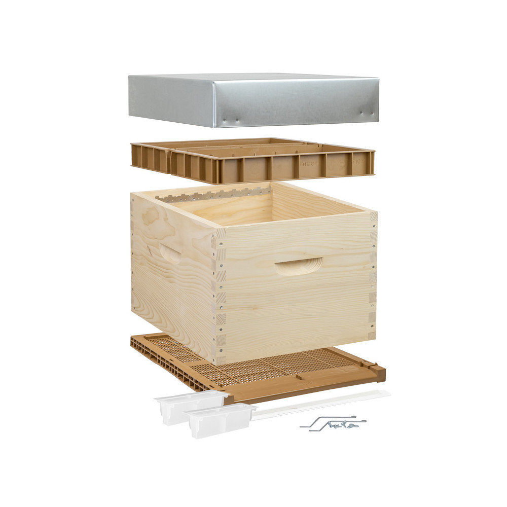 Ruche complète bois à tenons Dadant 10 cadres