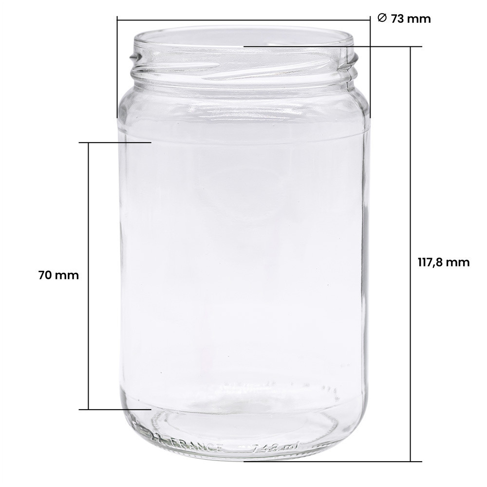 Pack de 10 - Pots en verre 1kg TO82 (750 ml)