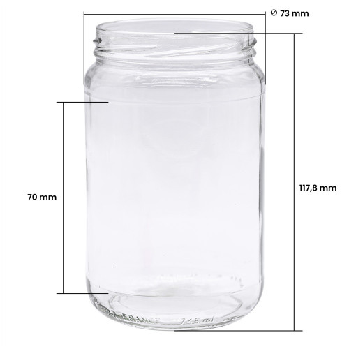 Pack de 20 - Pots en verre 500g TO63 (385 ml)